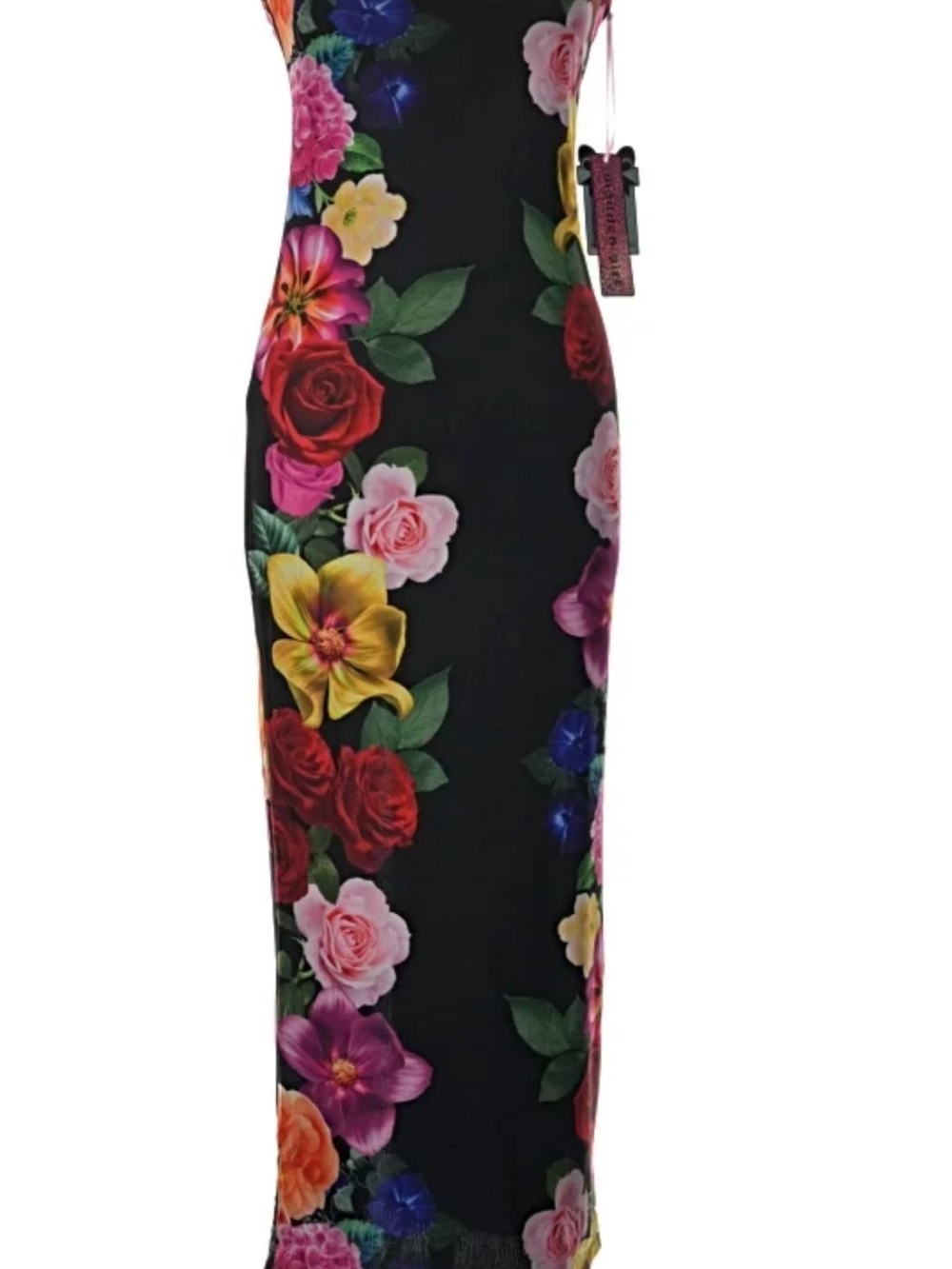 Madden Girl Black Strapless Floral Maxi Dress - Picture 2 of 4